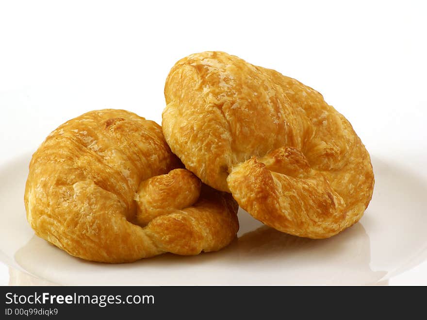 Butter Croissant pastries on white background. Butter Croissant pastries on white background.