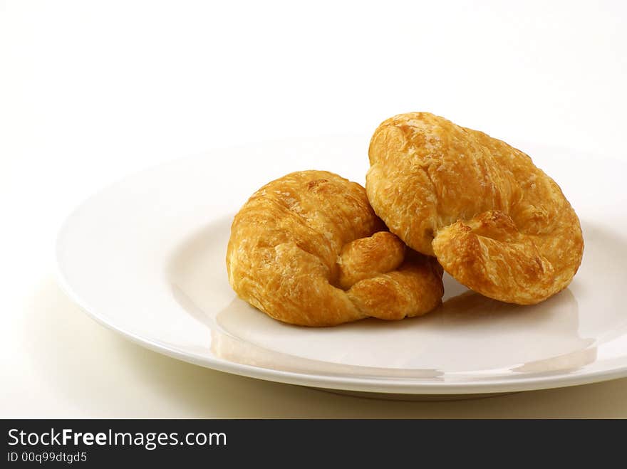 Butter Croissant pastries on white background. Butter Croissant pastries on white background.