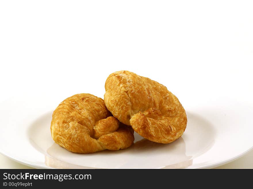 Butter Croissant pastries on white background. Butter Croissant pastries on white background.