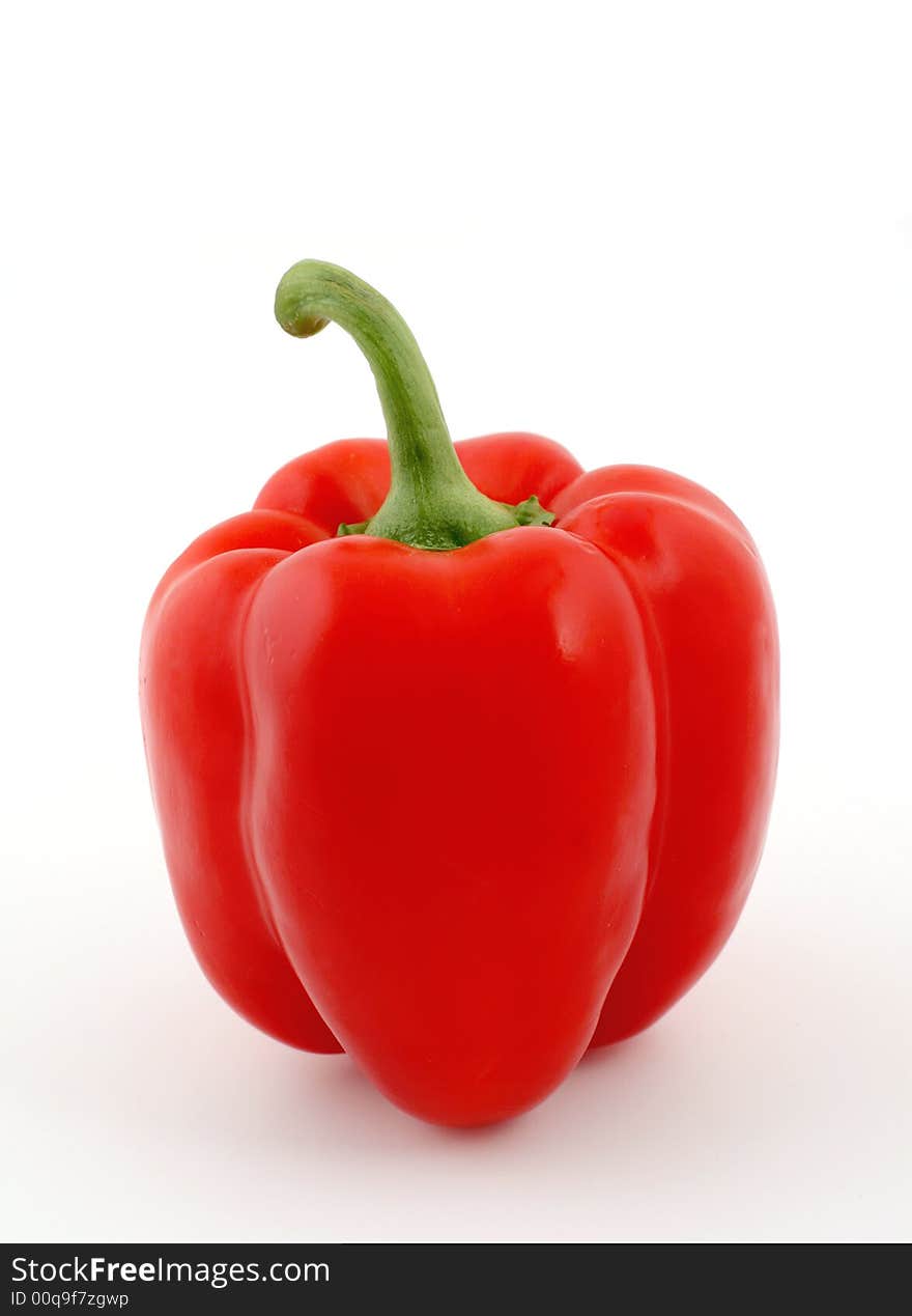 Red sweet pepper on a white background