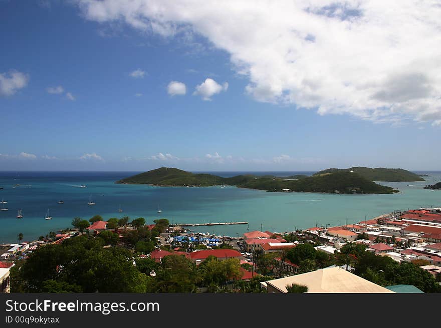 Port in St Thomas in the Caribbean on a beautiful sunny day. Port in St Thomas in the Caribbean on a beautiful sunny day.