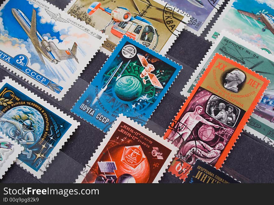 Collection of postage stamps from a variety of countries. Collection of postage stamps from a variety of countries