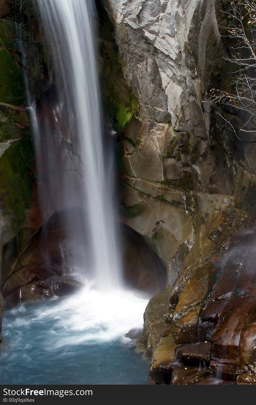 The final waterfall along Van Trump Creek on Mount Rainier, WA. The final waterfall along Van Trump Creek on Mount Rainier, WA.