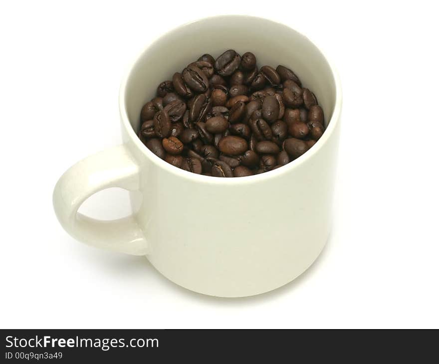 Cup of coffee beans