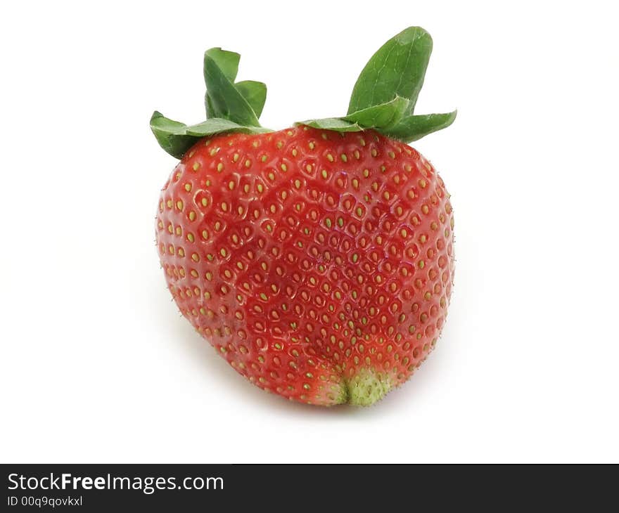 Organic strawberry, includes clipping path.