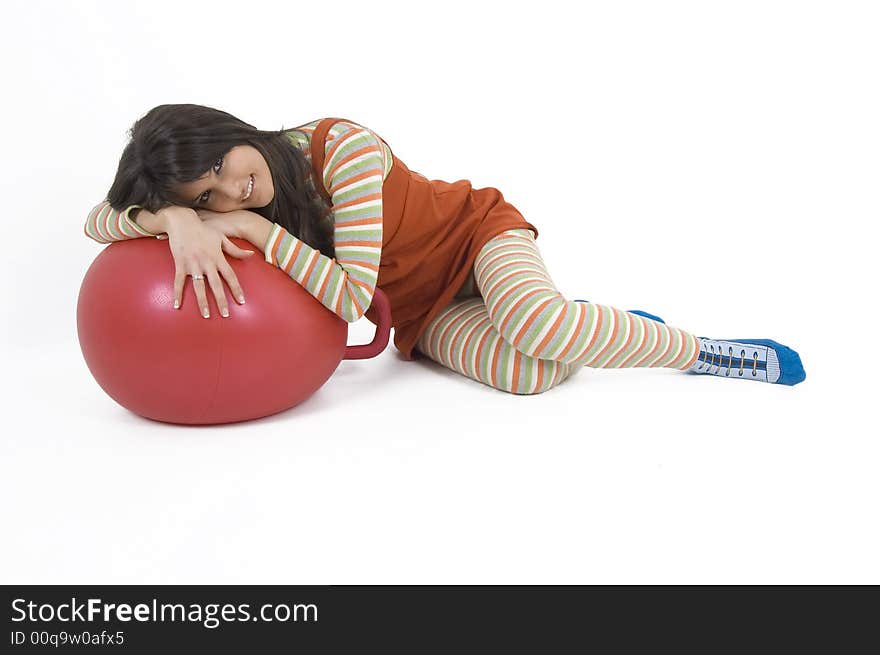 Girl with training ball