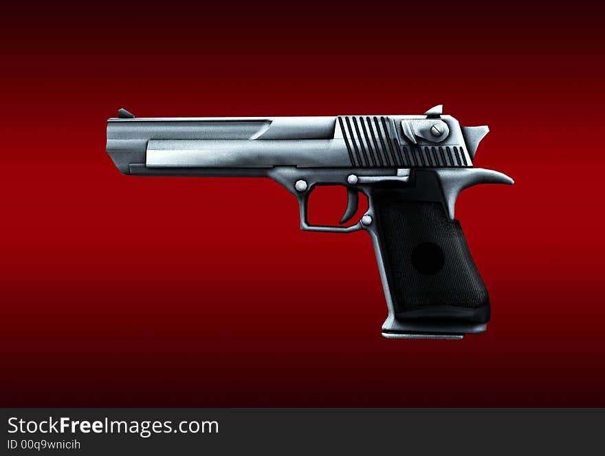 An image of a weapon, in this case a gun, this image could be used for criminal concepts.