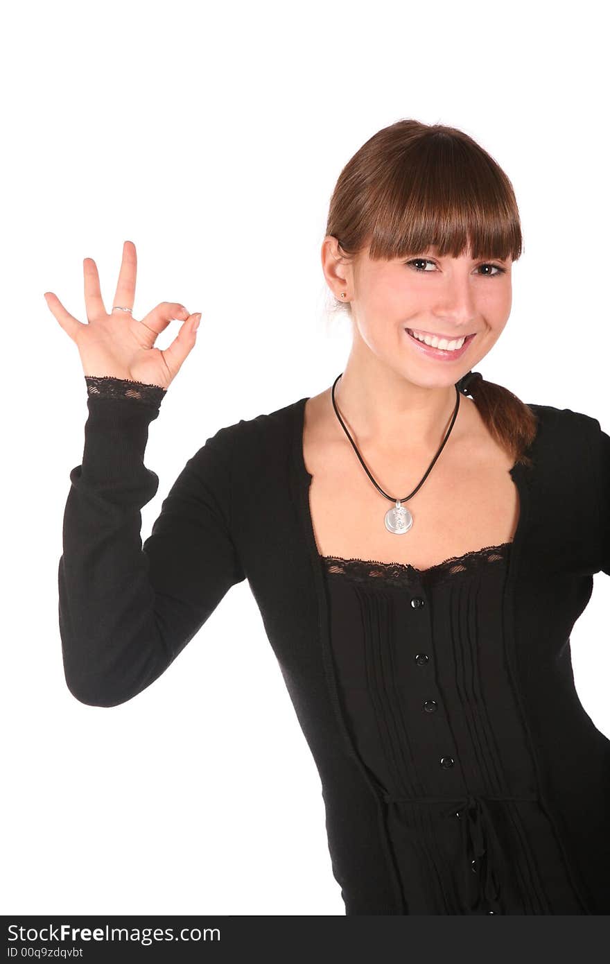 Young Woman Gives Gesture 2