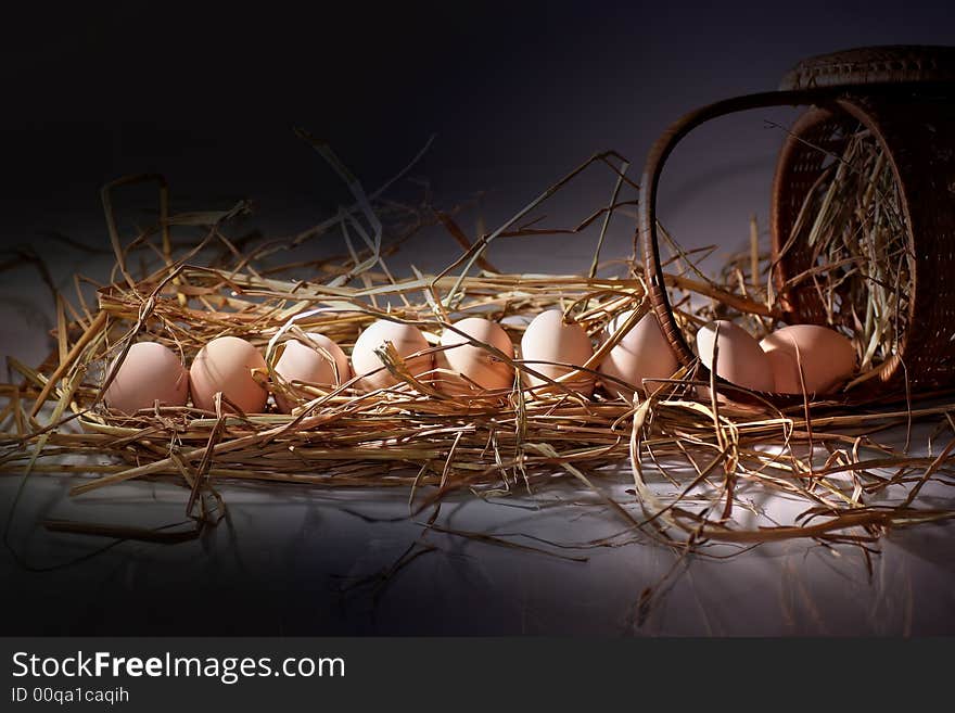 Eggs On The Bed Of Straw