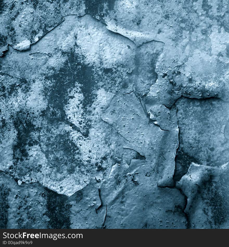 Composite image of flaking paintwork in blue