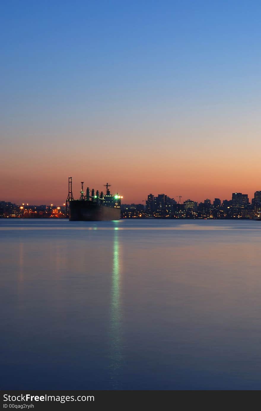 Vancouver habor at sunset, cityscape