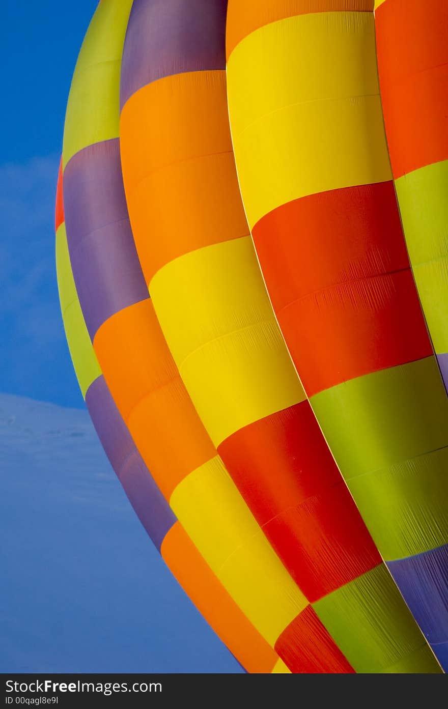 Hot air balloon on the blue sky