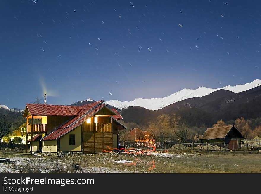 Star Trail Over The Retezat Mountains