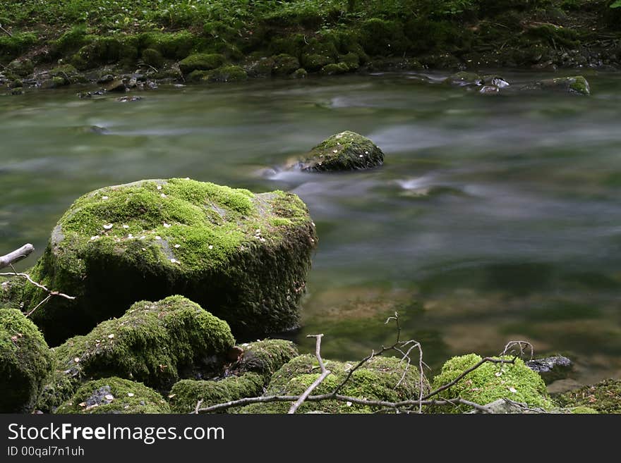 Nature landscape, streaming spring creek