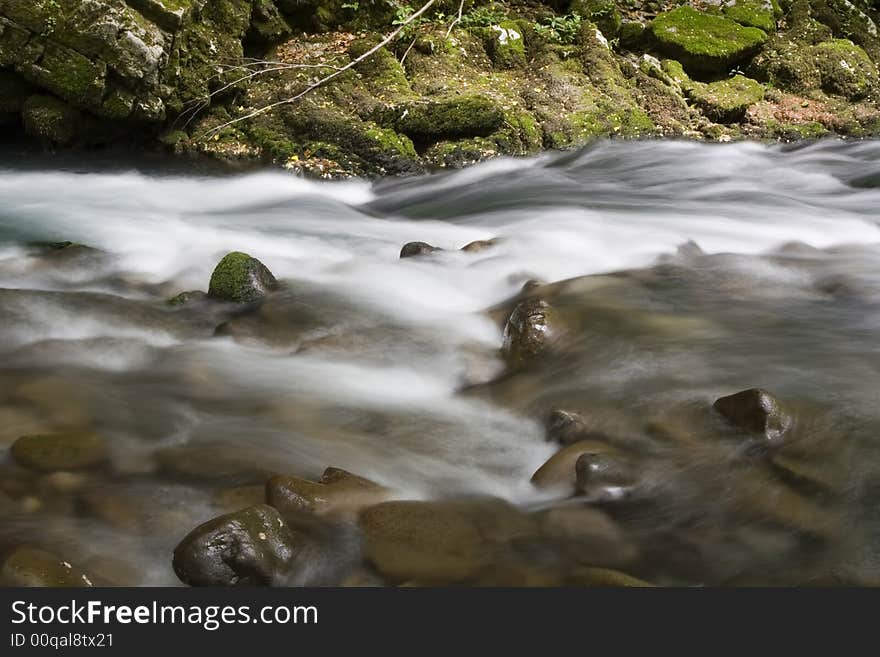 Nature landscape, streaming spring creek