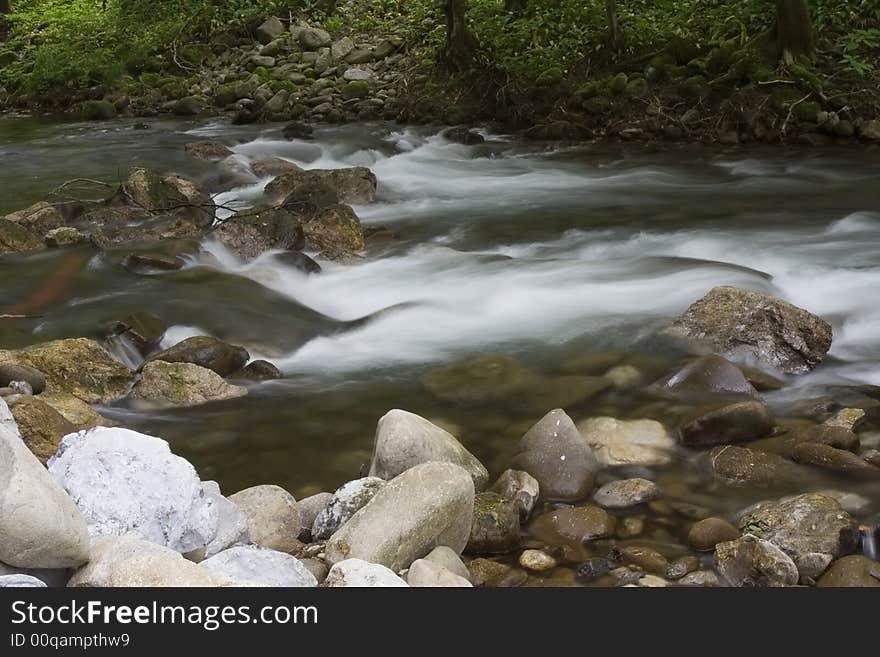 Nature landscape, streaming spring creek