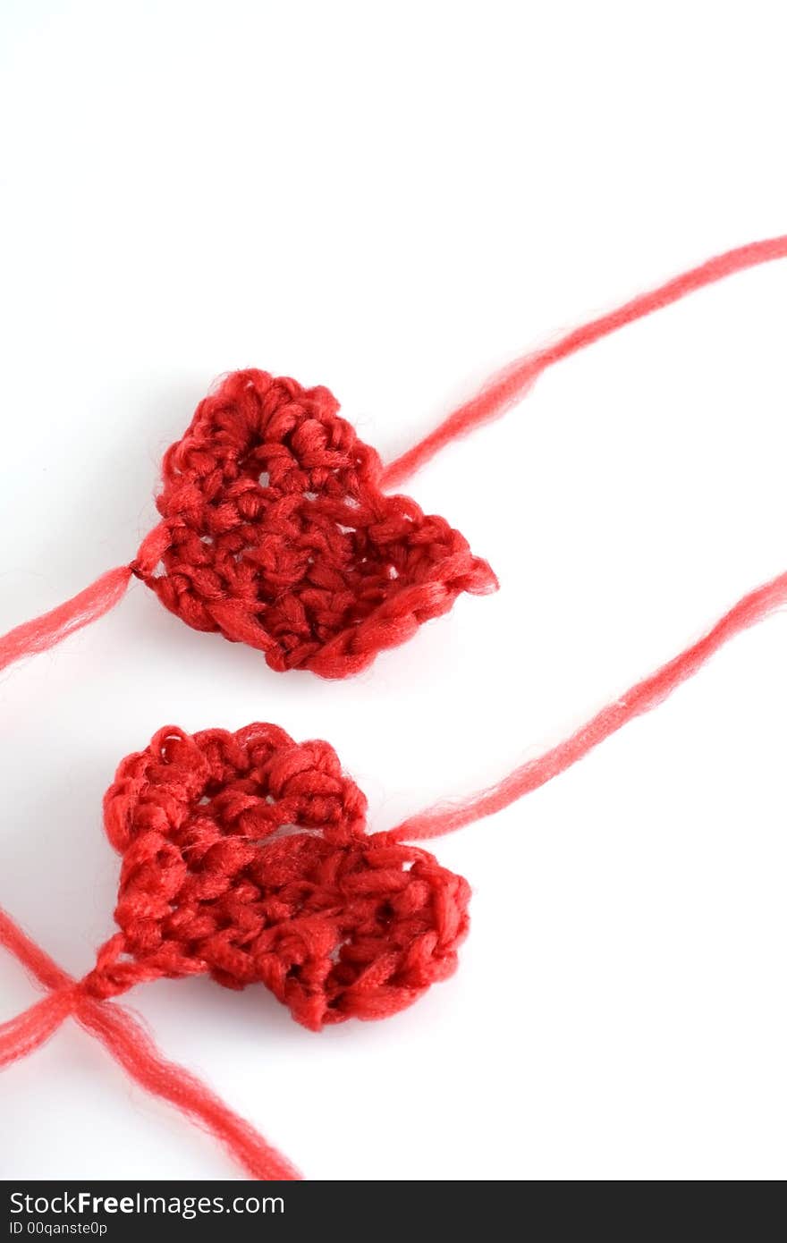 Hearts with wool