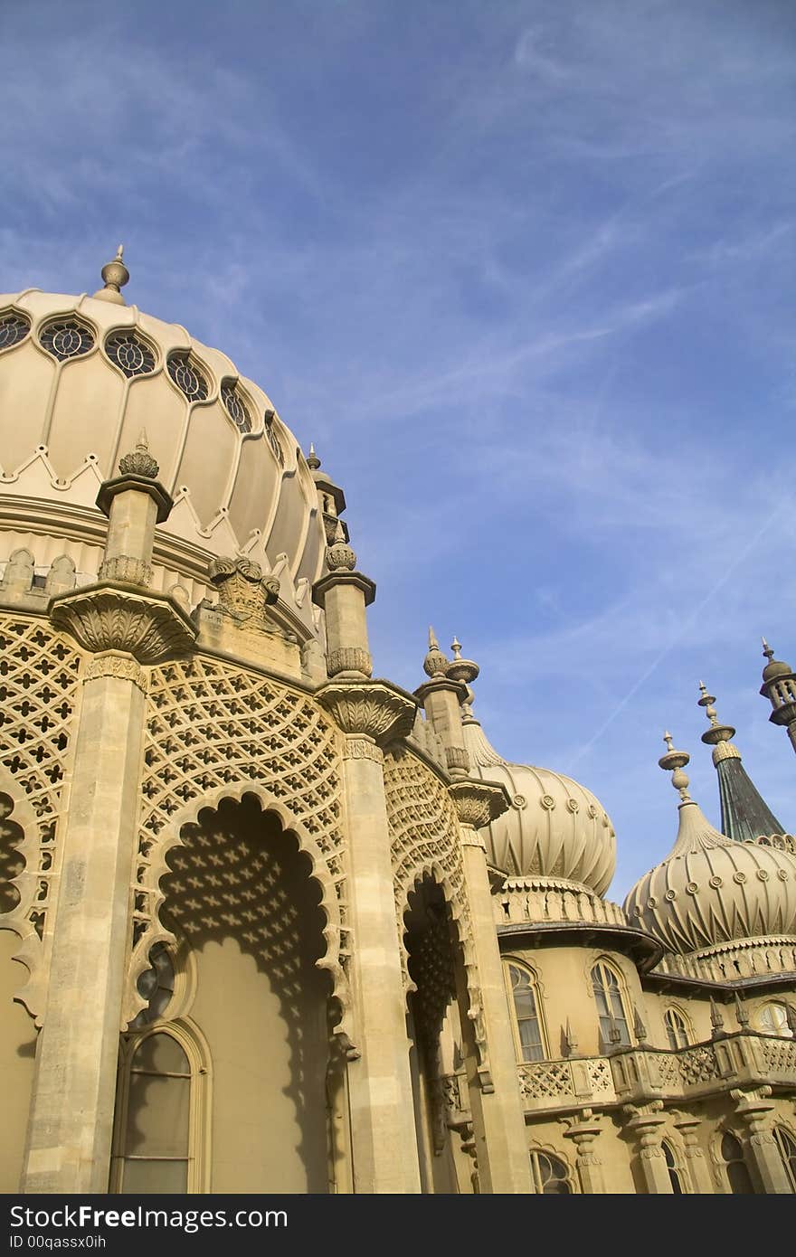 The famous domes and turrets of the former royal residence located in Brighton on England's south coast. It was built in the early 19th Century as a seaside retreat for the then Prince Regent. The famous domes and turrets of the former royal residence located in Brighton on England's south coast. It was built in the early 19th Century as a seaside retreat for the then Prince Regent.