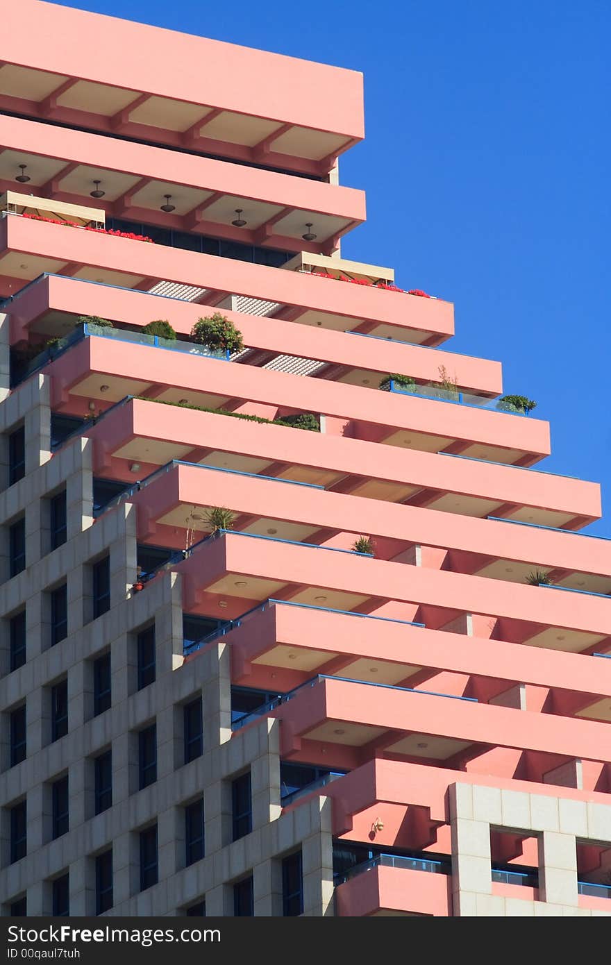 Building on a background of the blue sky. Building on a background of the blue sky