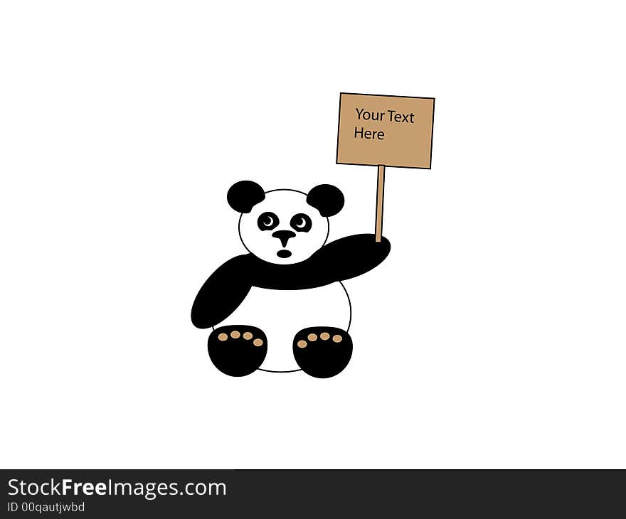 Panda with sign