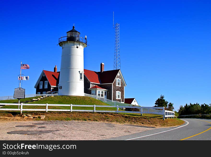 Nobska Lighthouse at Woodholes, Massachusetts, USA. Nobska Lighthouse at Woodholes, Massachusetts, USA