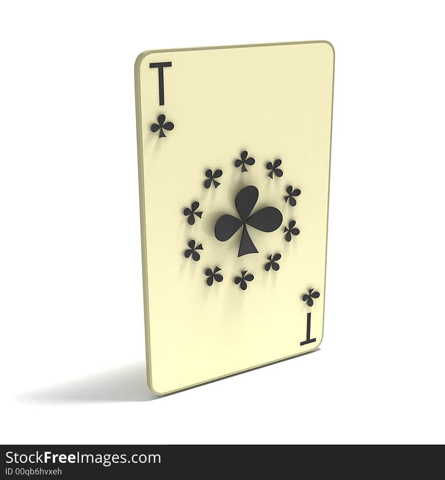 Playing Card: Ace of Clubs as 11 spots