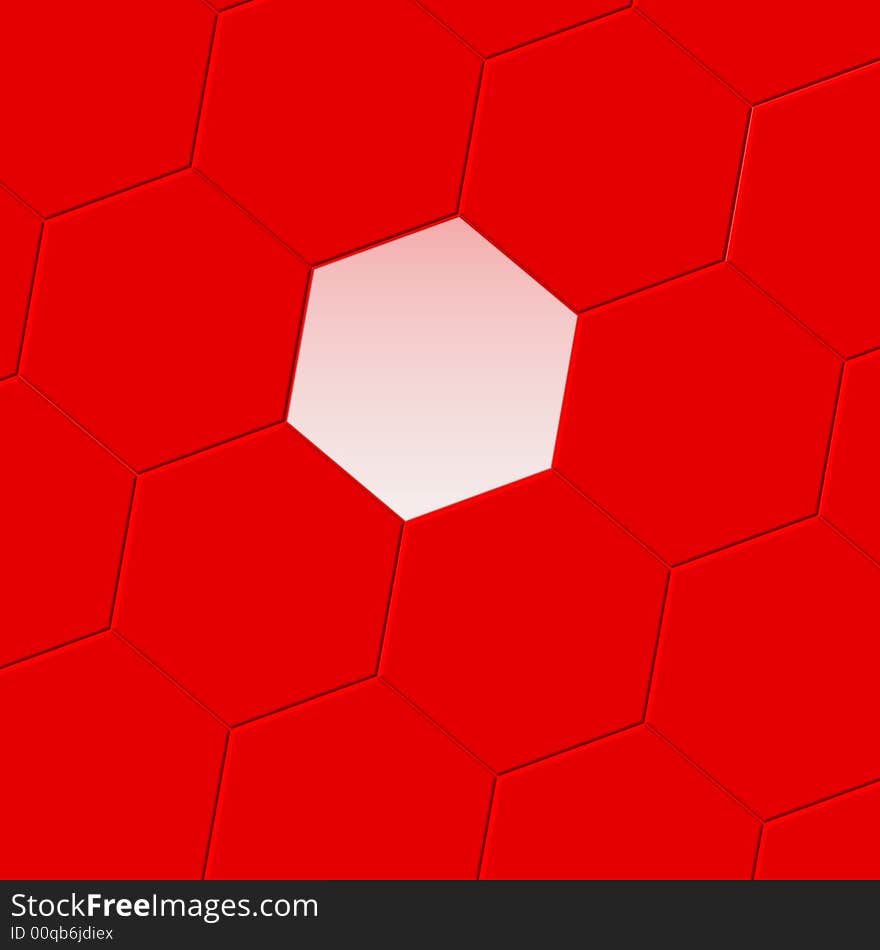 Hexagon virus - computer generated image