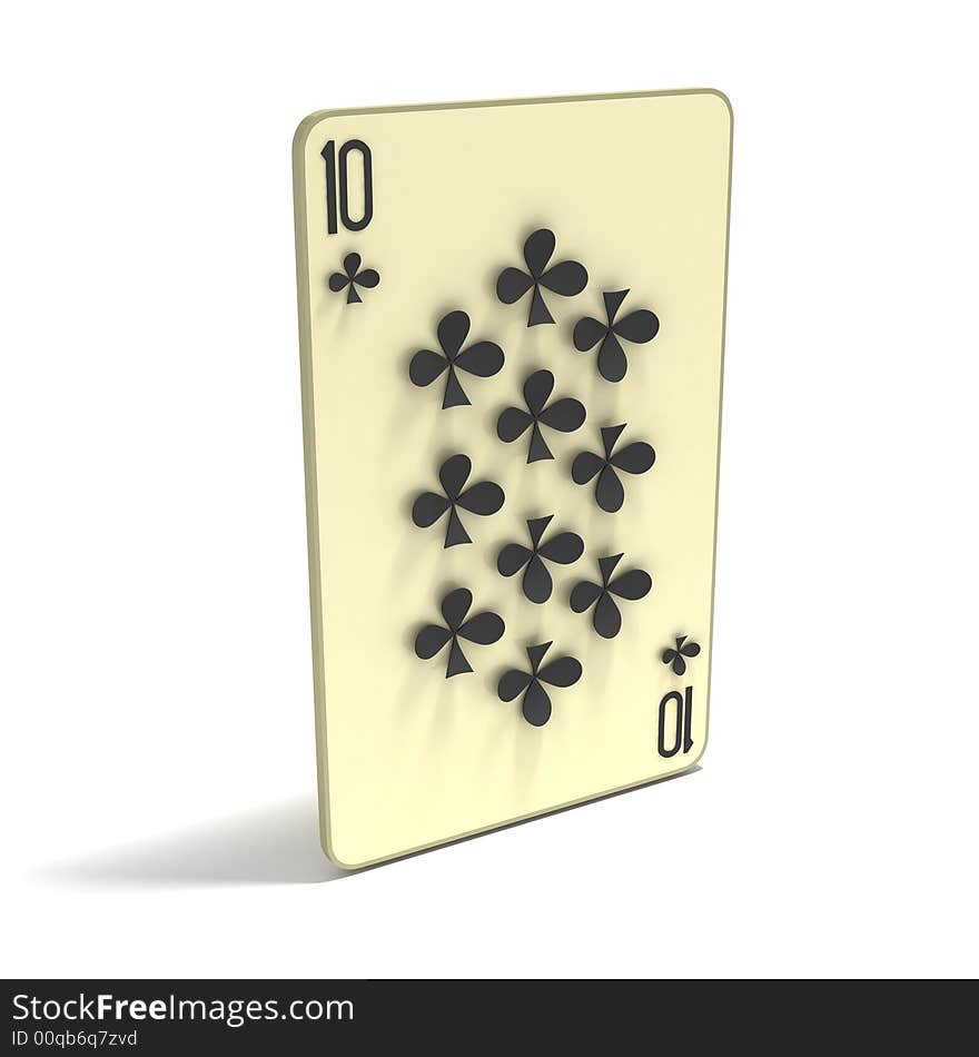 Playing Card: Ten Of Clubs, Variant 2