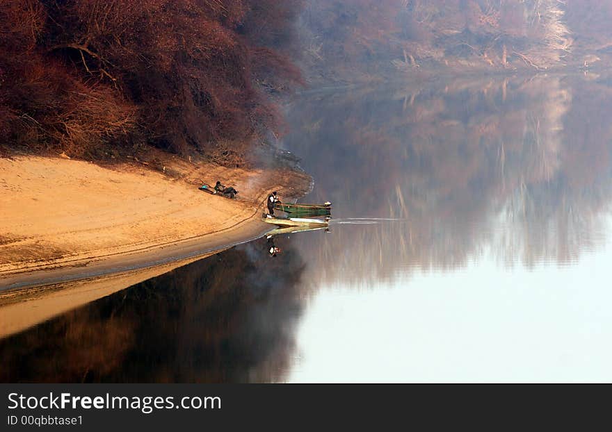 Beatiful morning on the lake in Hungary