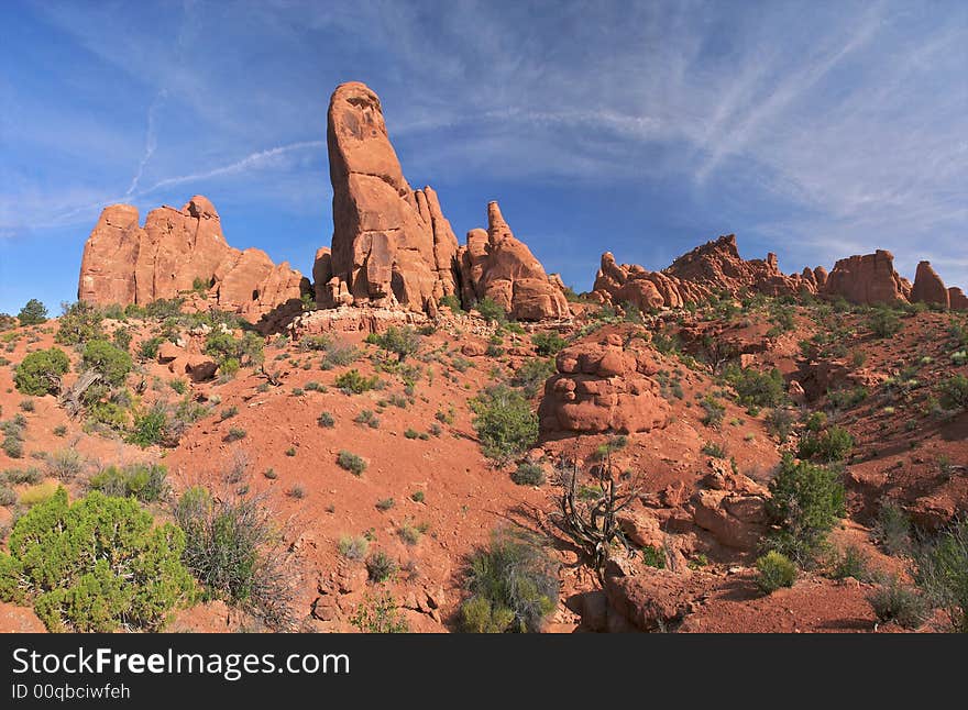 Beautiful rock-formation in Arches National Park. Beautiful rock-formation in Arches National Park.