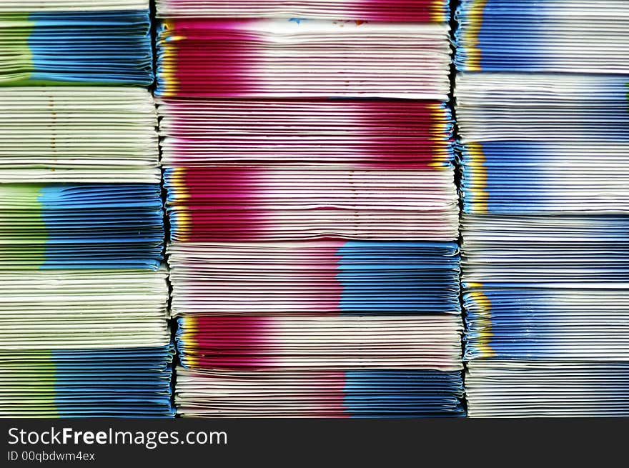 A stack of books in bookstore