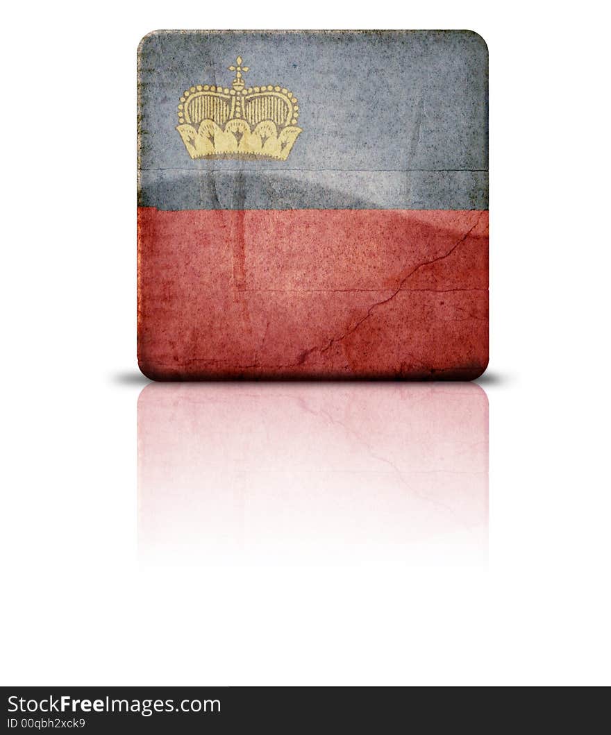 Grunge style flag of Liechtenstein