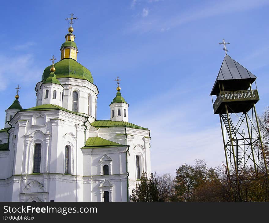 A Little Orthodox Church and the Belfry. A Little Orthodox Church and the Belfry