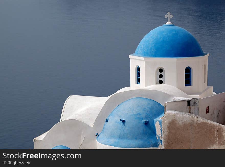 Santorini Blue Domes