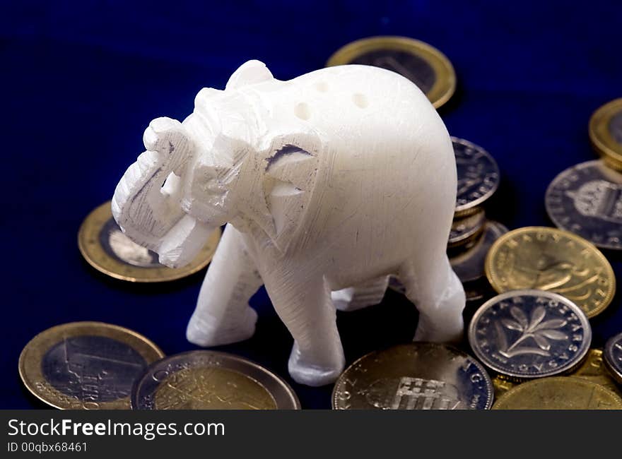 Small white elephant brings financial success. Small white elephant brings financial success