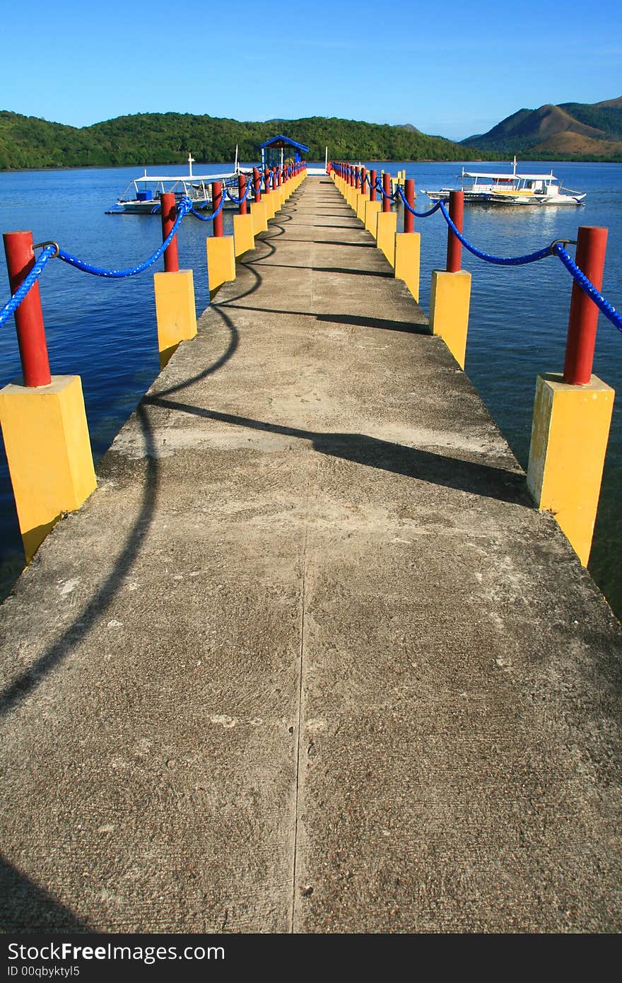 A pier leading to resort in Palawan Philippines. A pier leading to resort in Palawan Philippines
