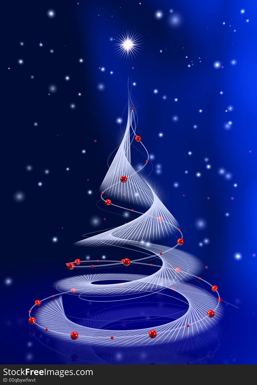 Abstract tree on christmas background