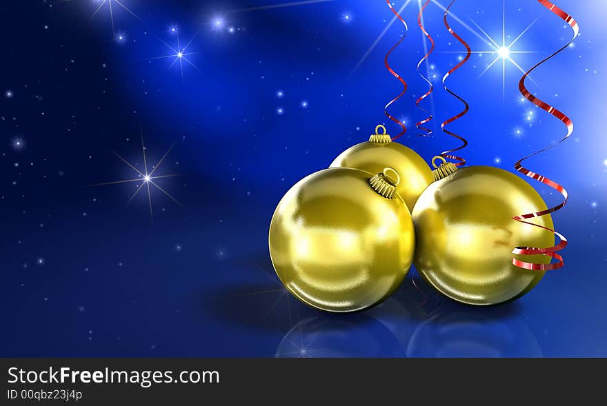 Glitter balls on christmas background