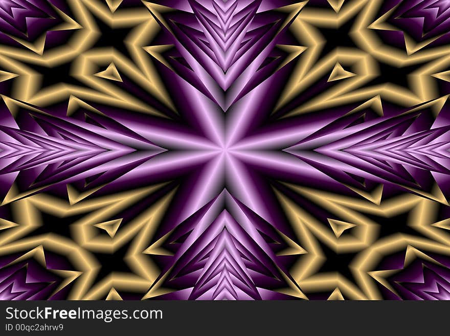 Purple Cross Design with Gold in the Background