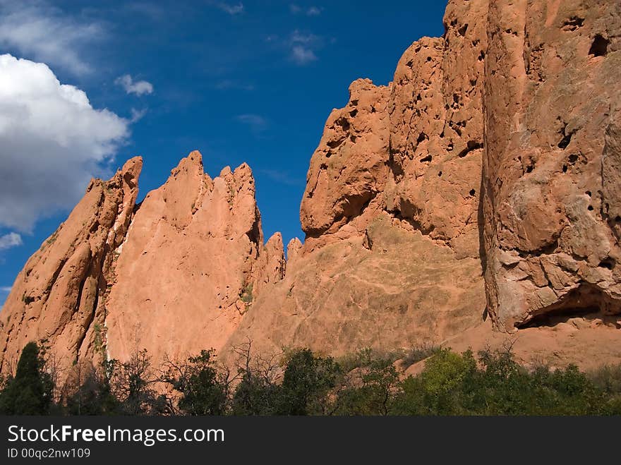 The amazing landscape of the Garden of the Gods, Colorado Springs, Colorado.