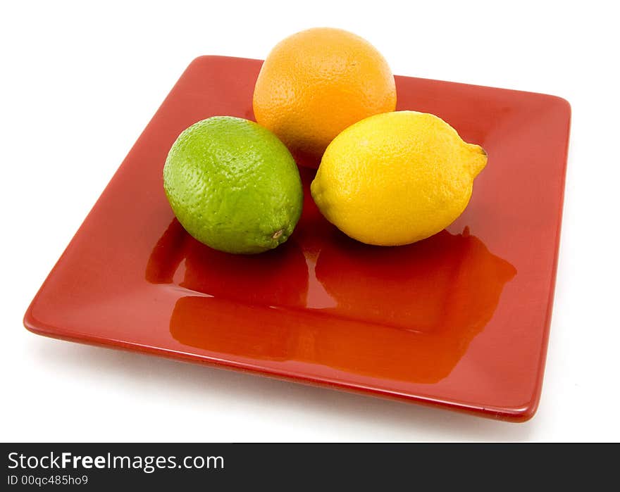 Lemon, lime and orange isolated on white background. Lemon, lime and orange isolated on white background.