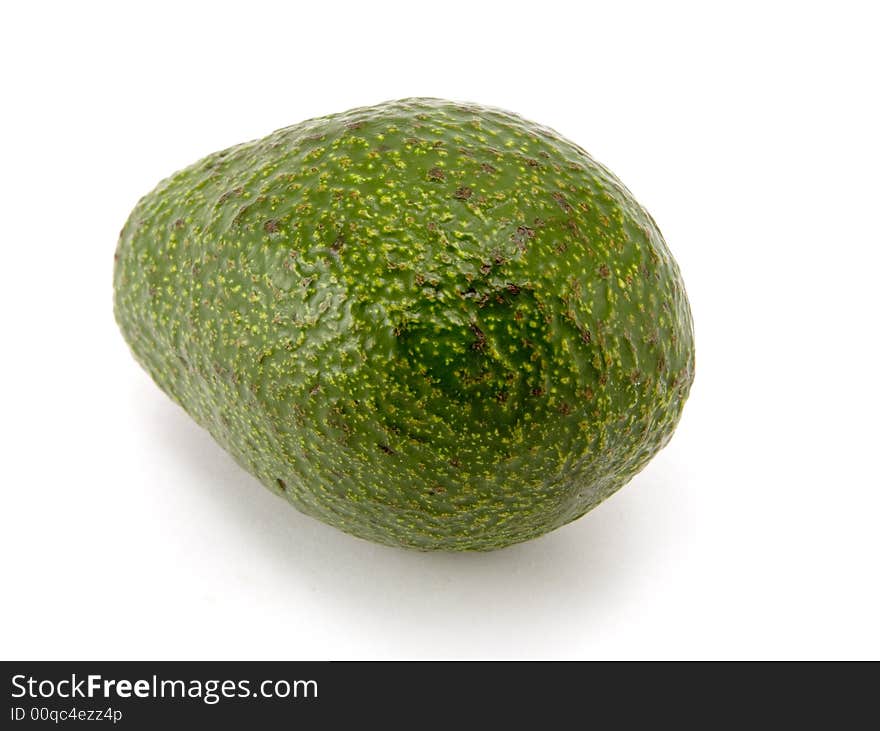 Whole Avocado Isolated on White Background