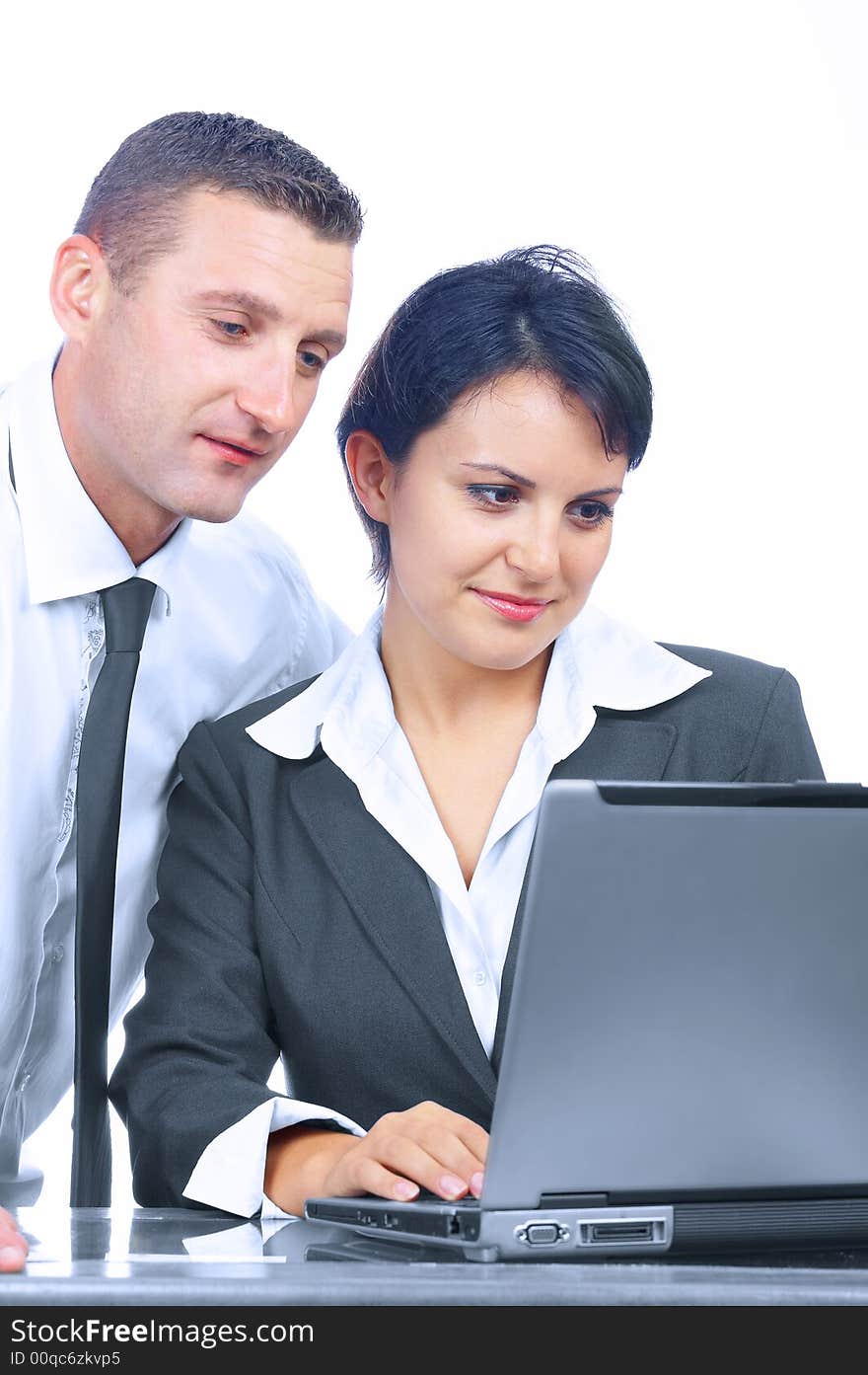 Portrait of two young businessman in working environment. Portrait of two young businessman in working environment