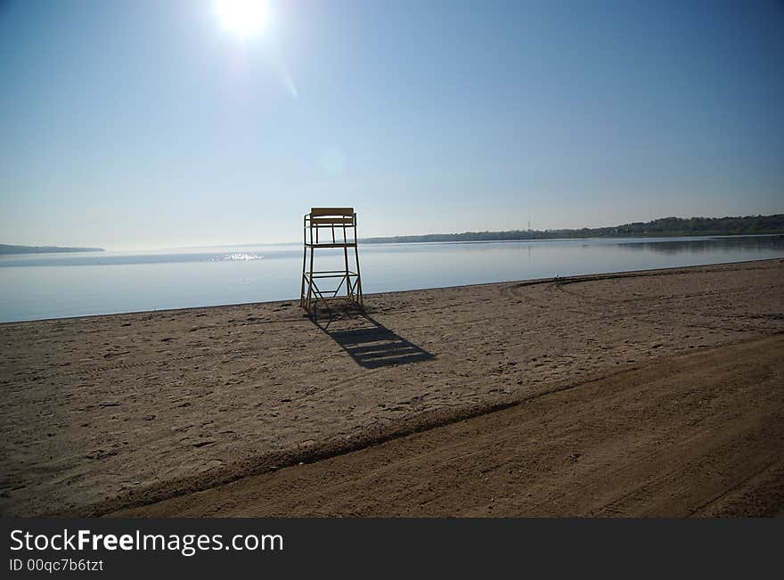 Lifeguard Bench At Lake