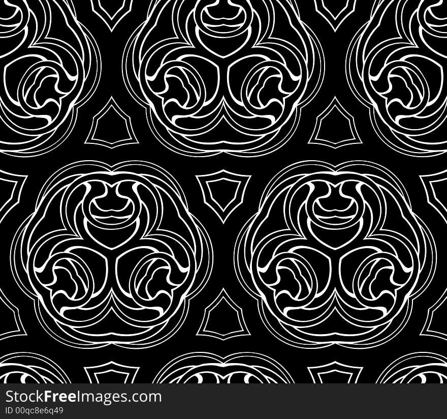 Abstract seamless black-and-white pattern - graphic illustration. Abstract seamless black-and-white pattern - graphic illustration