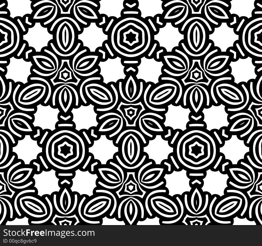 Abstract seamless black-and-white pattern - graphic illustration. Abstract seamless black-and-white pattern - graphic illustration