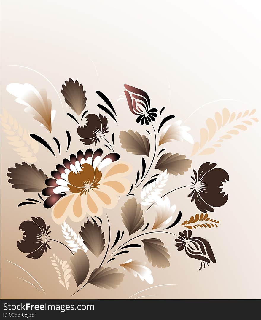 Abstract floral background. A vector format is added. Suits well for a postcard or background