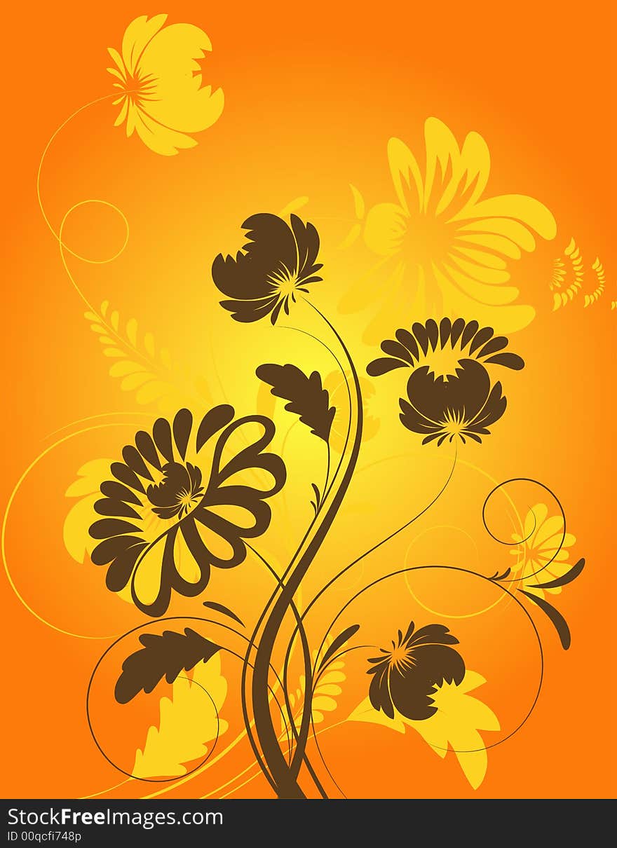 Abstract floral background. A vector format is added. Suits well for a postcard or background