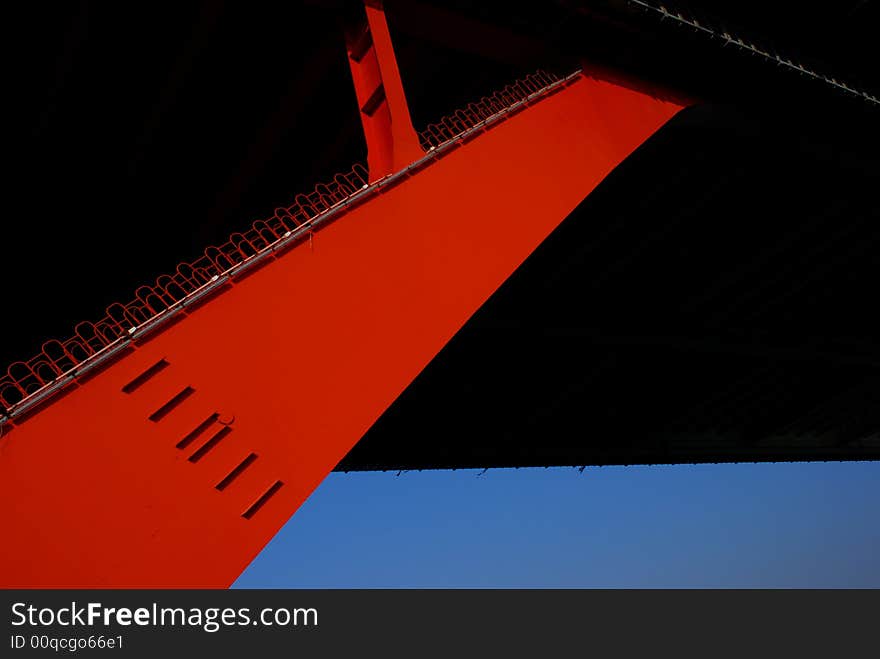 the steel structure of a bridge. the steel structure of a bridge