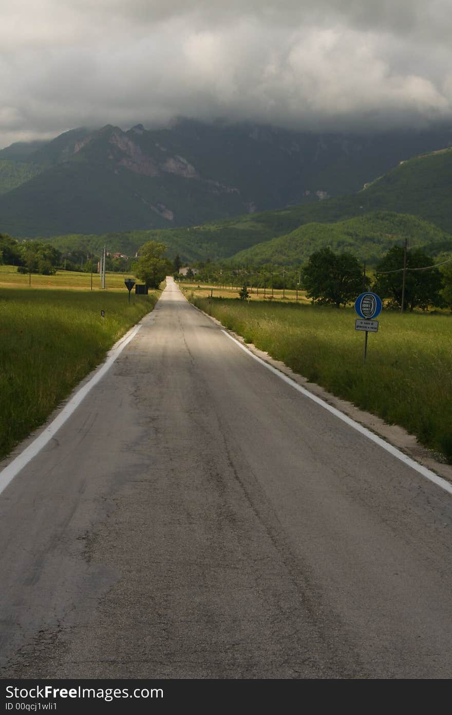 Road into the storm